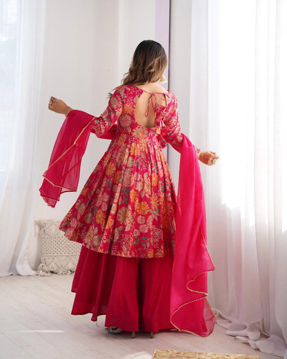 Ready to wear Chanderi Kurti sets (Plazzo pant)