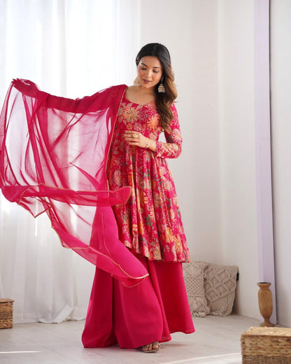 Ready to wear Chanderi Kurti sets (Plazzo pant)