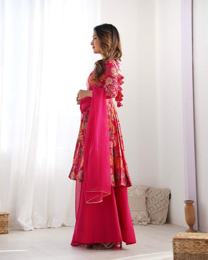 Ready to wear Chanderi Kurti sets (Plazzo pant)