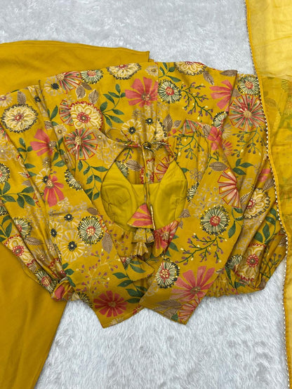 Ready to wear Chanderi Kurti sets (Plazzo pant)