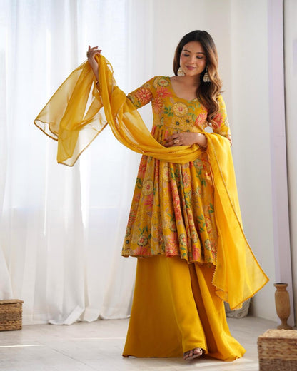 Ready to wear Chanderi Kurti sets (Plazzo pant)