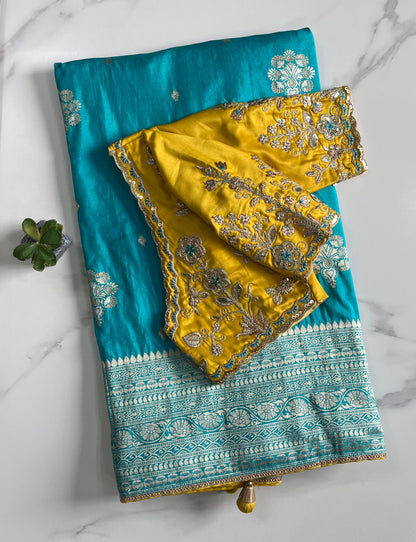 Exclusive Desgin Saree with Luxe stitched Blouse
