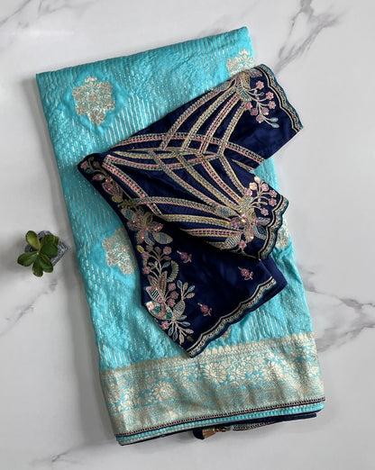 Exclusive Desgin Saree with Luxe stitched Blouse