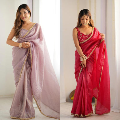 Ready to wear one min saree With stitched Blouse Luxe Touch