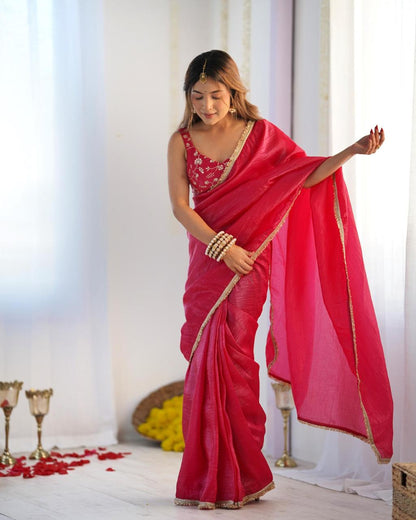 Ready to wear one min saree With stitched Blouse Luxe Touch