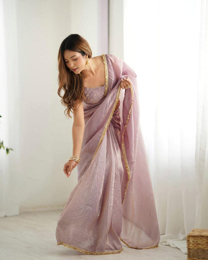 Ready to wear one min saree With stitched Blouse Luxe Touch