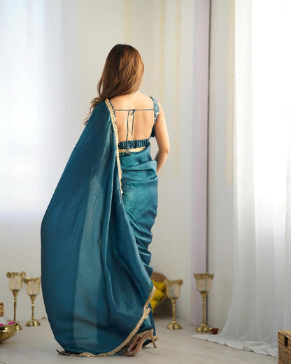 Ready to wear one min saree With stitched Blouse Luxe Touch
