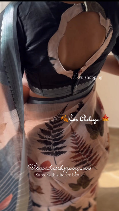 Kvs Cheliya Budget saree with stitched blouse