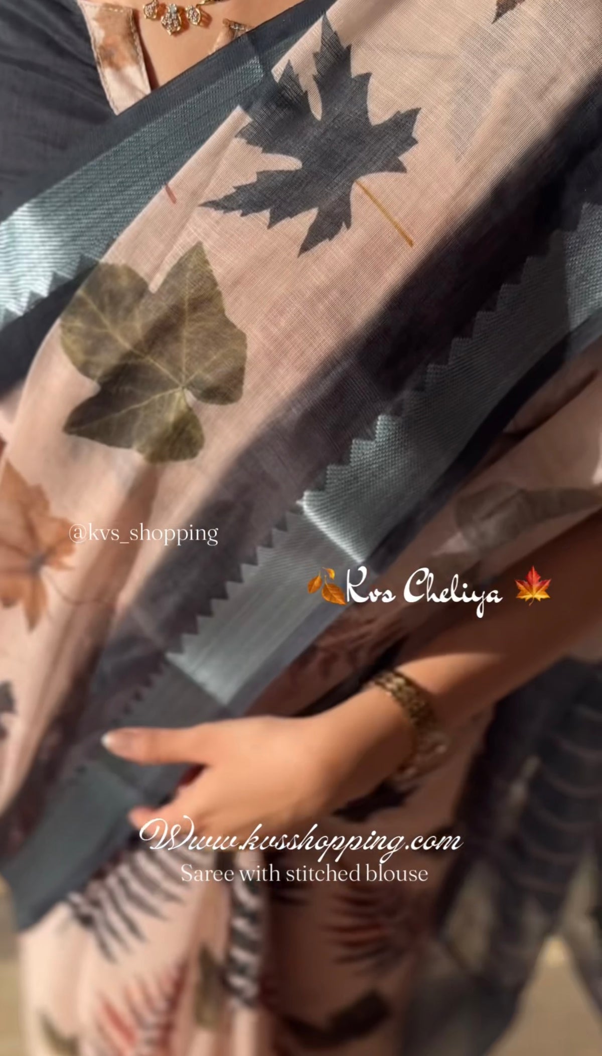 Kvs Cheliya Budget saree with stitched blouse