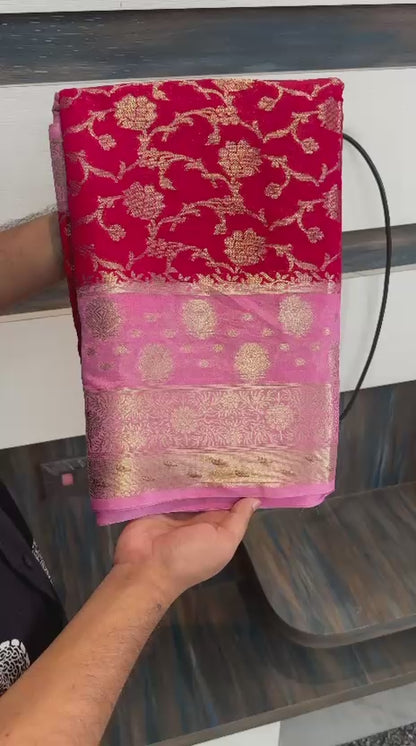 Banarasi dybl dupion soft silk saree