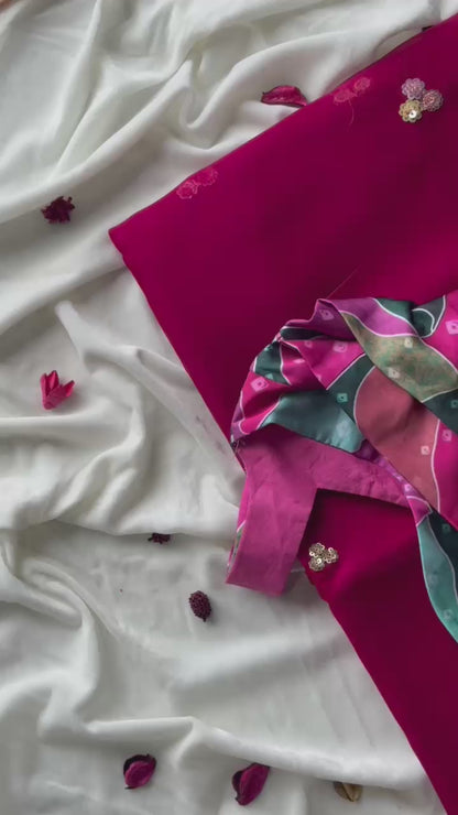 Premium tissue silk saree with coding work & multi colour sequence on all over the saree With Stitched Blouse