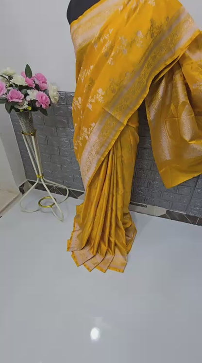 Mashru katan silk semi pattu zari saree