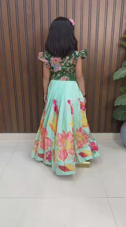 Kids position viscos silk gowns with Coat