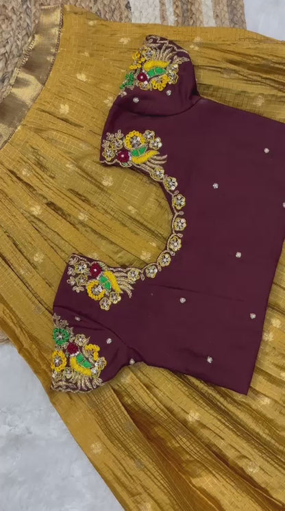 Kids cute zardosi maggam work festival wear
