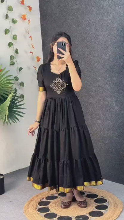 Café blooming vichitra silk gowns