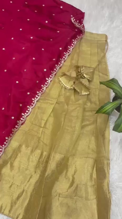 Golden Kanchipuram Designer Lehenga