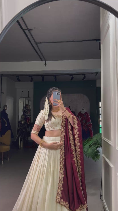 Festival Wibe lehengas vichitra silk  work