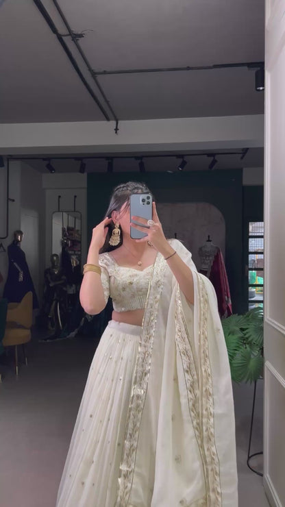 Glam Silver Glossy lehengas