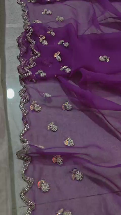 Royal georgette handwork sarees