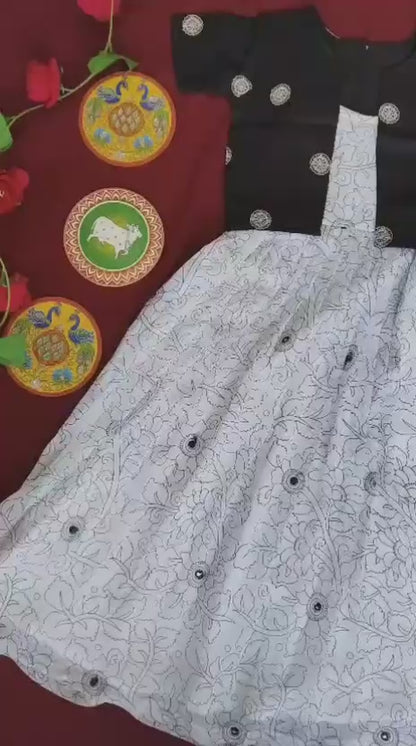 Kids 2 in one model Georgette gown