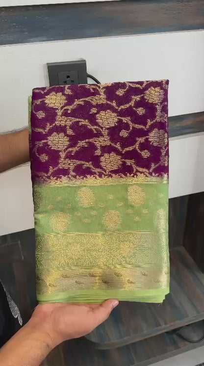 Banarasi dybl dupion soft silk saree