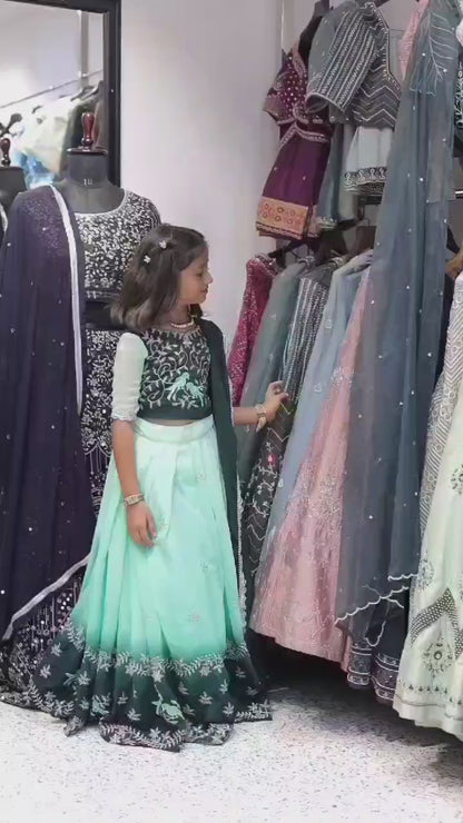 Fancy party georgett kids cute wear sets