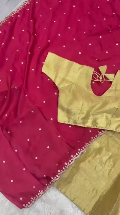 Golden Kanchipuram Designer Lehenga
