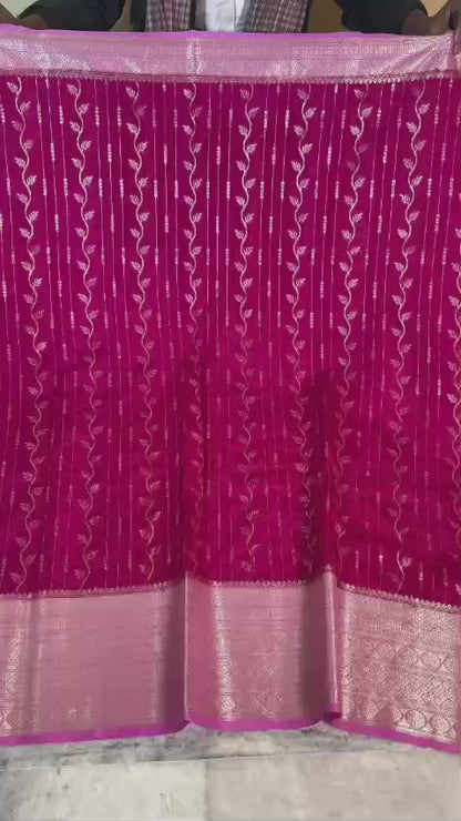 Budget Banarasi Handlooms’s semi chinya silk  sarees