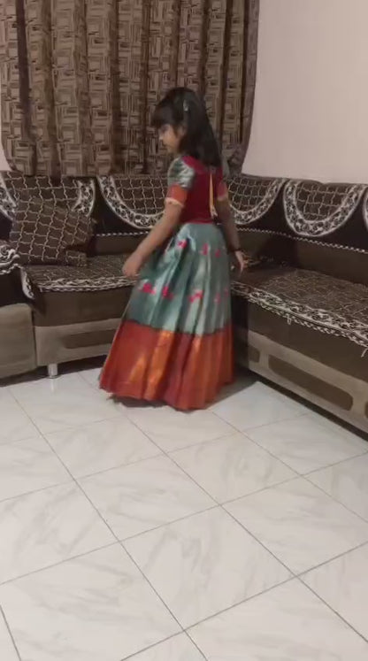 Kids Kanjivaram Silk Festive Gown