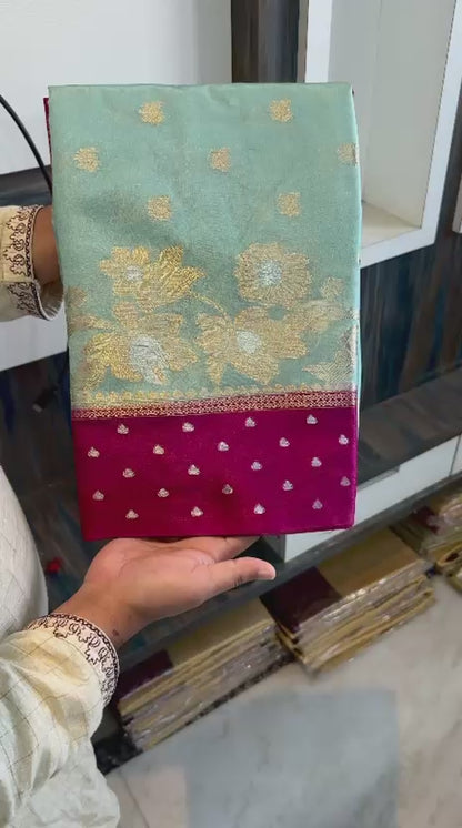Banarasi dybl dupion soft silk zari saree