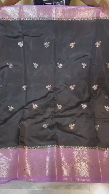 Banarasi katan top colours soft fab sarees