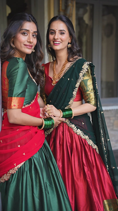 South Indian style narayan pattu lehenga set
