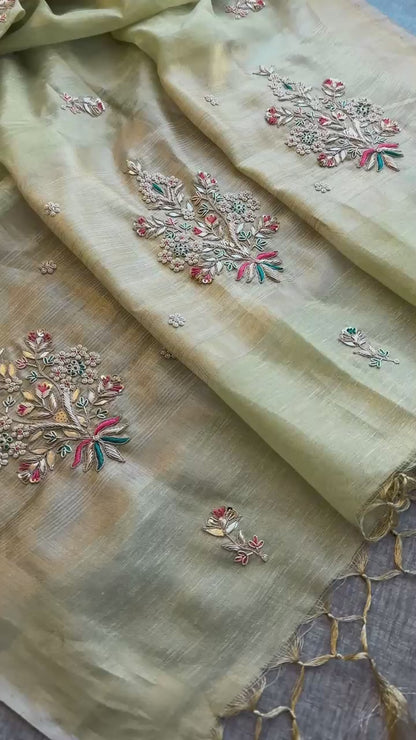 Tissue linen luxe classy saree