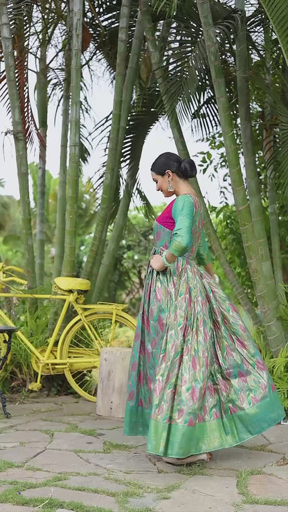 Banarasi Soft silk copper weaving gowns