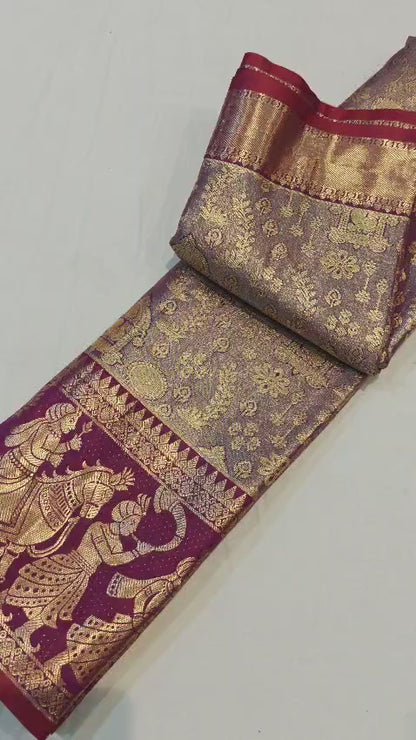 Semi kanchi Pattu traditional festival saree