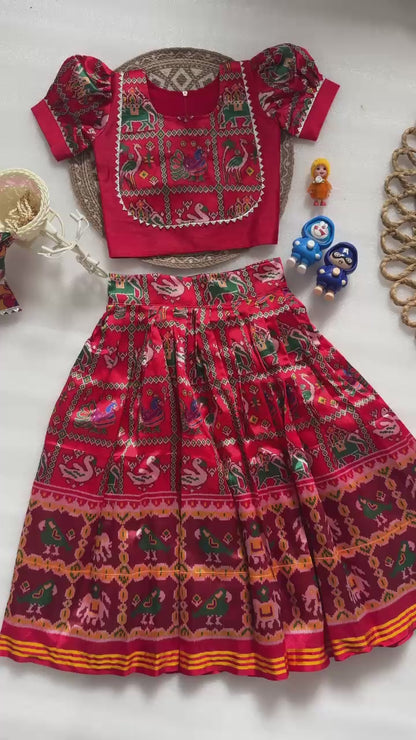 Trending Patola Series Kids cute  choli  sets
