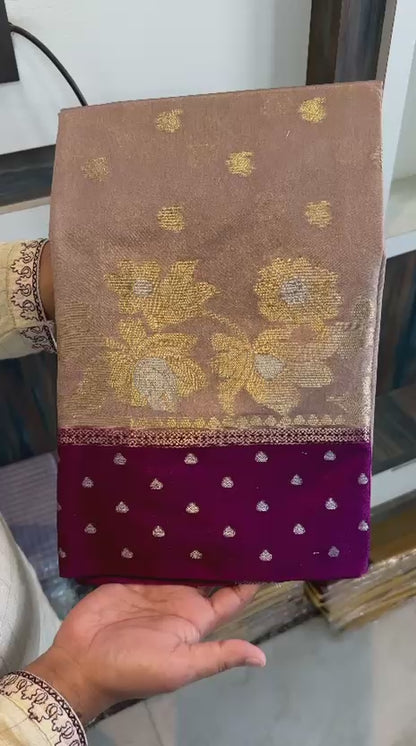 Banarasi dybl dupion soft silk zari saree