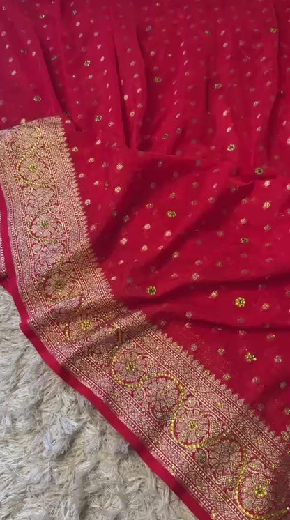 Semi pattu style semi Khadi Kayan Georgette saree