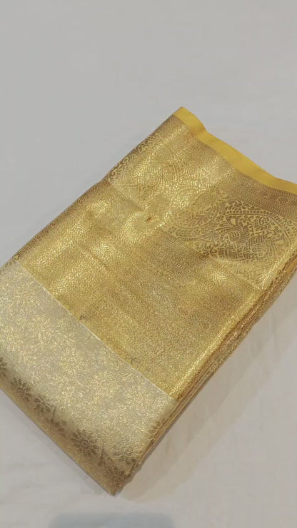 Semi pattu 🌟 Gold Traditional Sarees