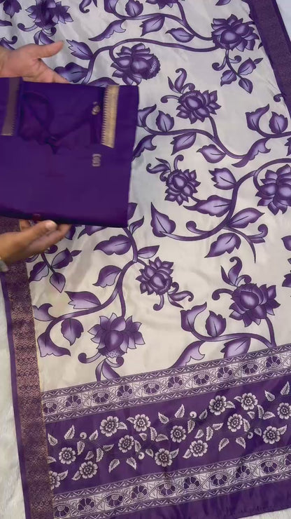 Mangalagiri Butta Silk cotton Top with Chennuri Silk Kalamkari Dupatta kurti sets
