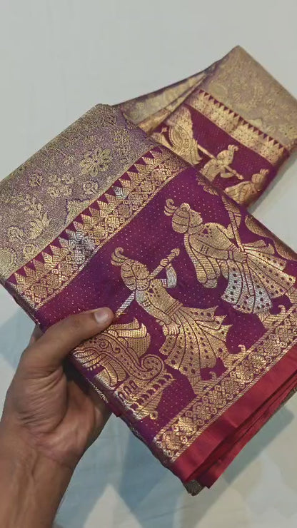 Semi kanchi Pattu traditional festival saree