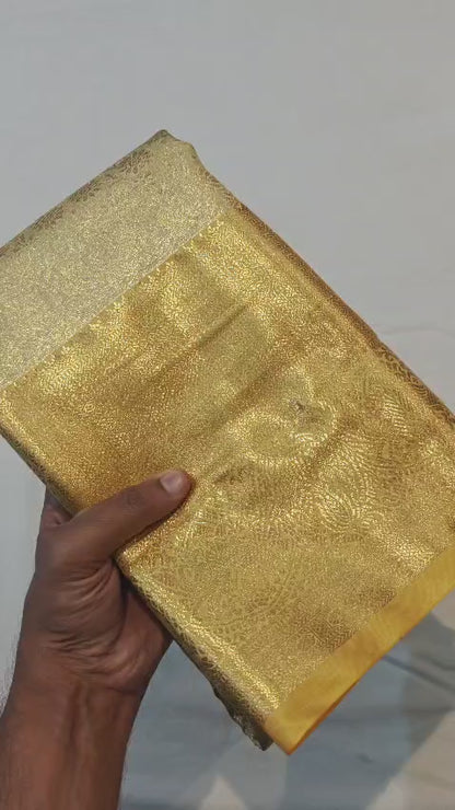 Semi pattu 🌟 Gold Traditional Sarees
