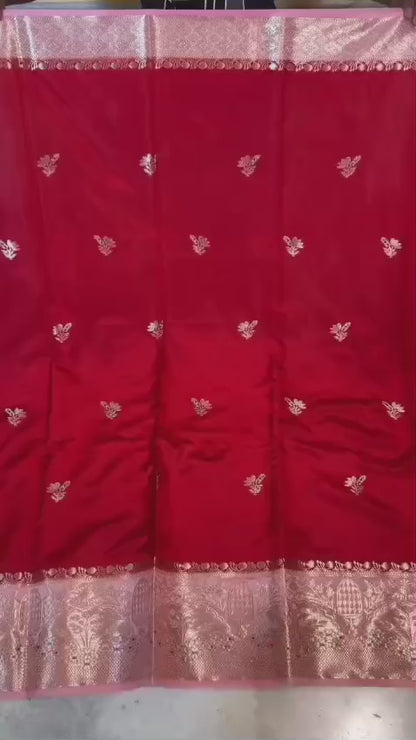 Banarasi katan top colours soft fab sarees