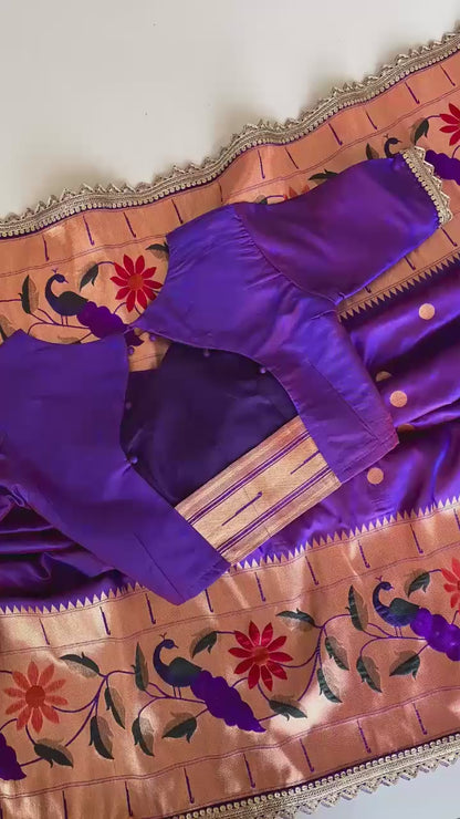 Soft Luxe Traditional paithani saree with stitched blosue