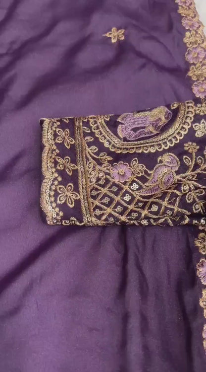 Heavy embroidery work Gown with  duppata