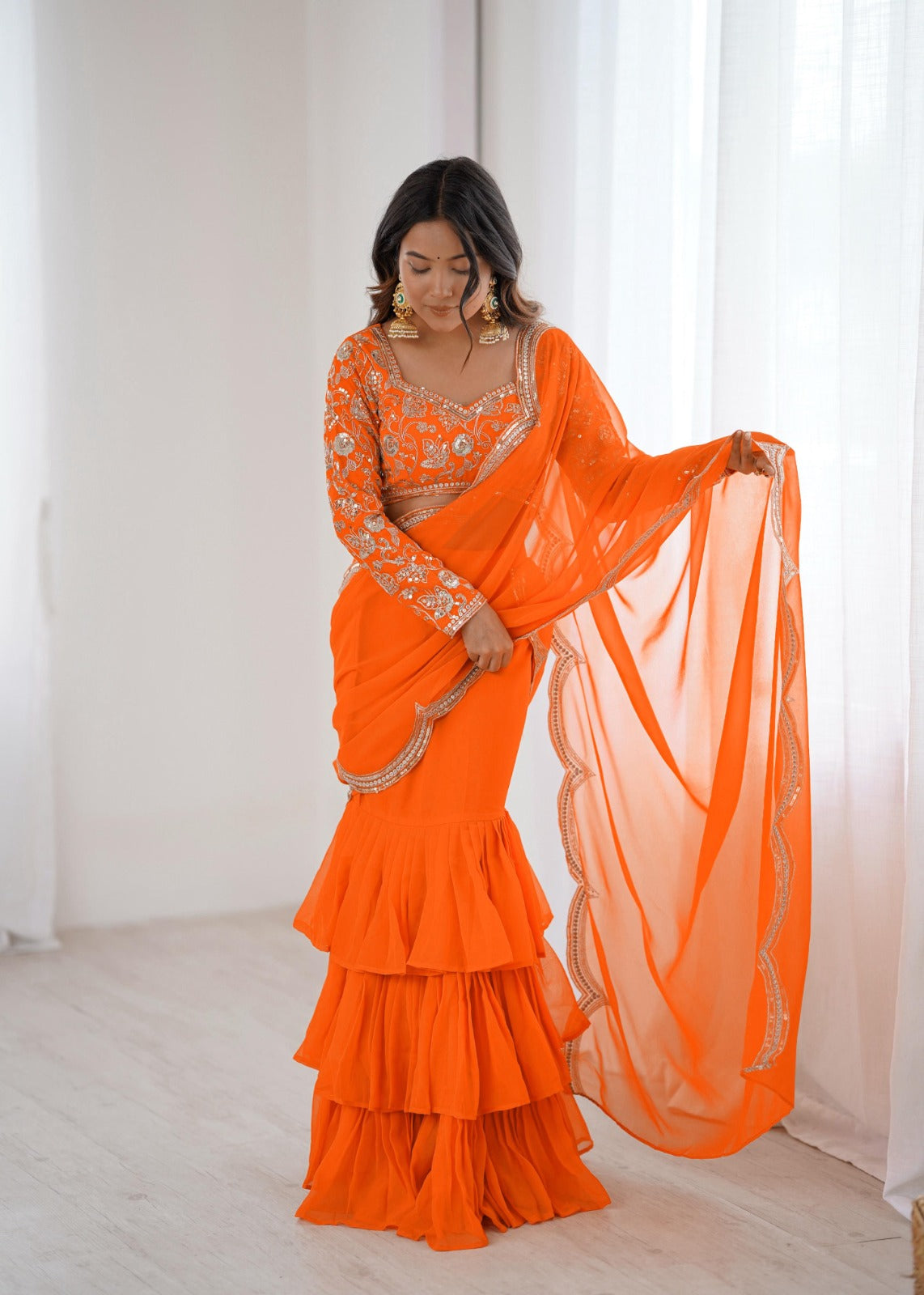 Perfect for parties, festive wear trendy  saree & classy evening events