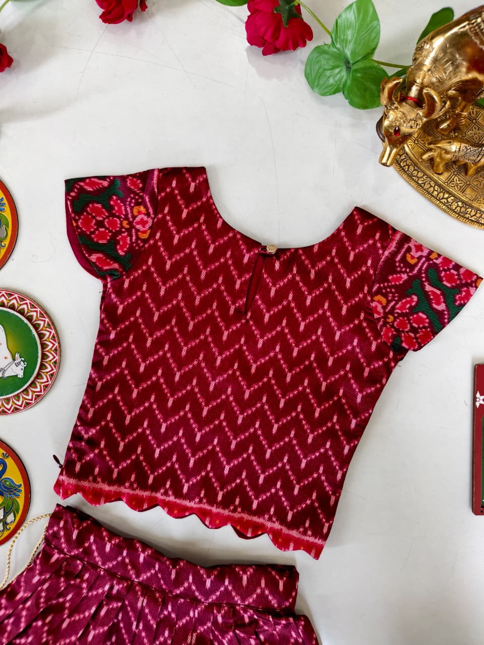 Patola silk blend cute kids skirts