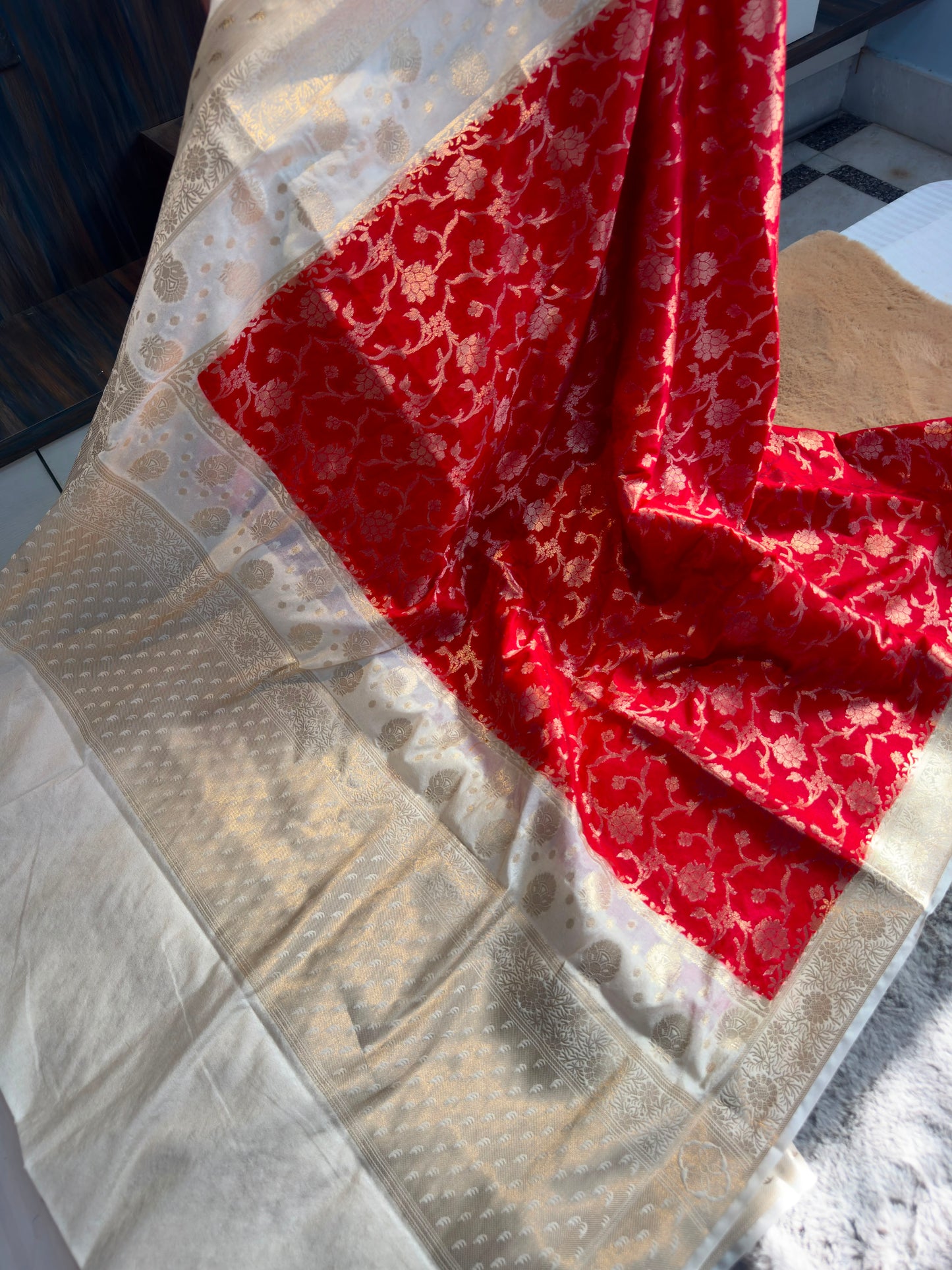 Banarasi dybl dupion soft silk saree