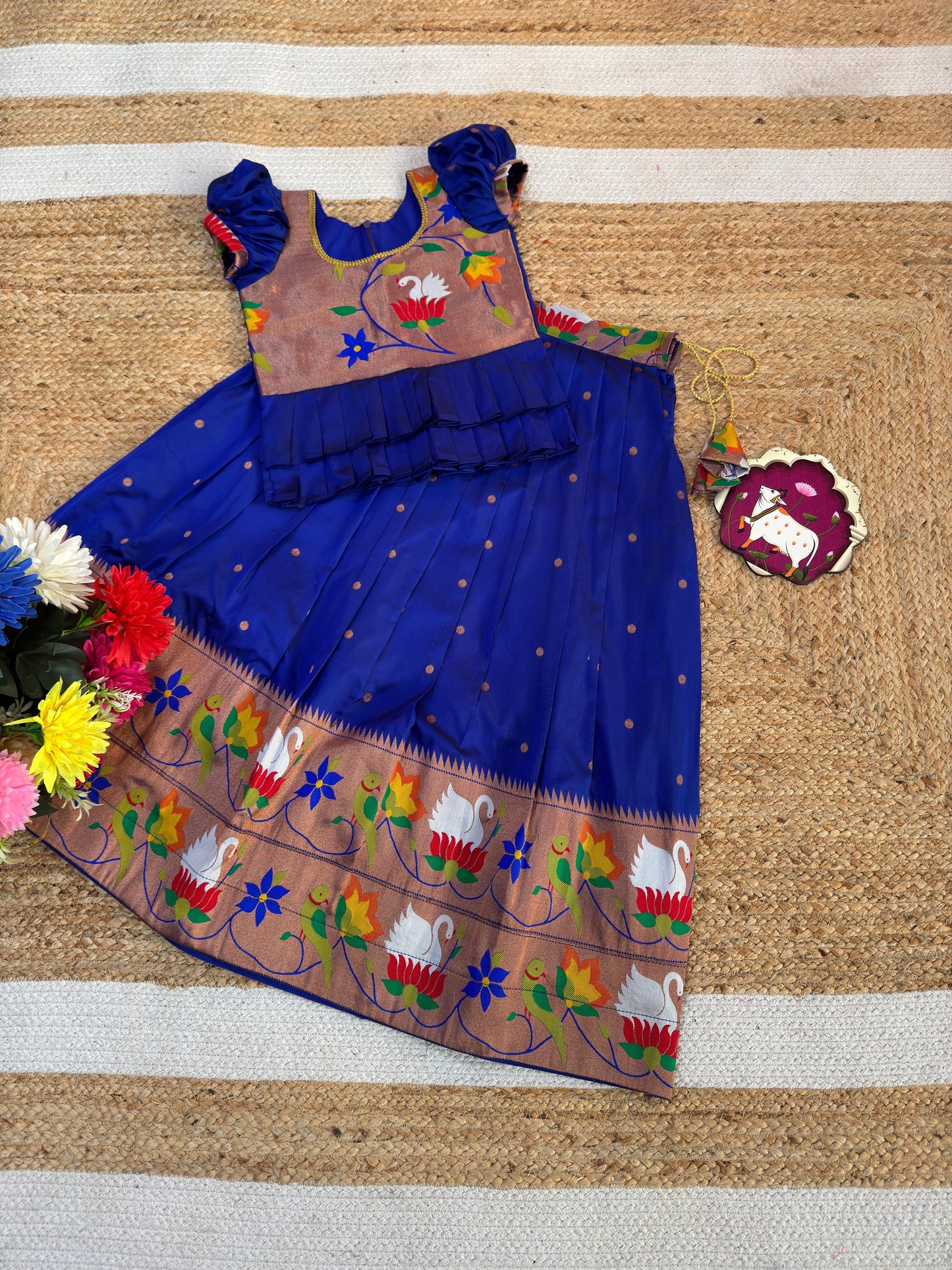 Kids cute paithani temple wear sets