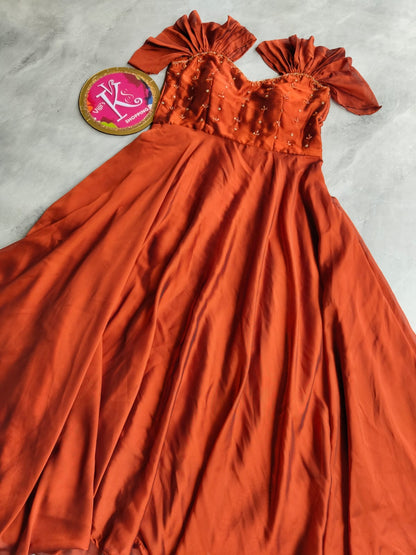 Soft rangoli silk gowns